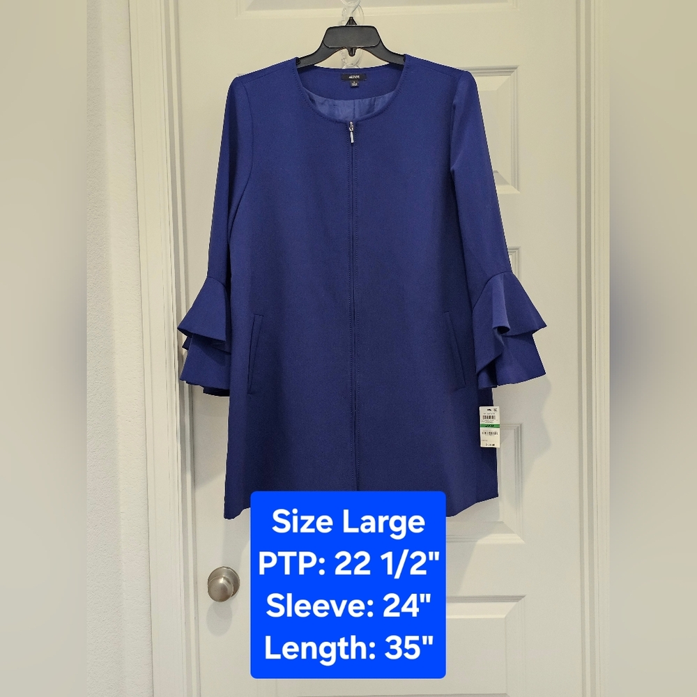 Alfani Flared Ruffle Sleeve Jacket, NWT, Size Large